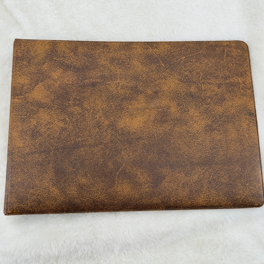 Vintage Brown Faux Leather 12 Ring Professional Portfolio Binder 13x9